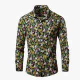 Men's long-sleeve shirt with floral pattern