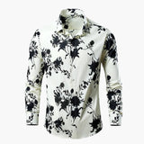 Men's long-sleeve shirt with floral pattern