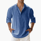 Men's V-neck long sleeve shirt