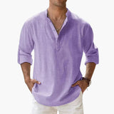 Men's V-neck long sleeve shirt