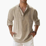 Men's V-neck long sleeve shirt