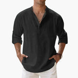 Men's V-neck long sleeve shirt