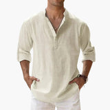 Men's V-neck long sleeve shirt