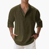 Men's V-neck long sleeve shirt