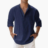 Men's V-neck long sleeve shirt