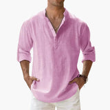 Men's V-neck long sleeve shirt