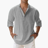 Men's V-neck long sleeve shirt