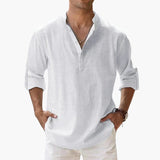 Men's V-neck long sleeve shirt