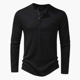 Shirt for men with round collar and button placket