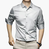Men's non-iron shirt with button closure