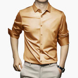 Men's non-iron shirt with button closure