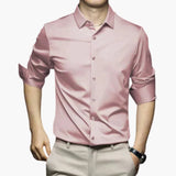 Men's non-iron shirt with button closure