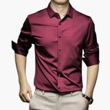 Men's non-iron shirt with button closure
