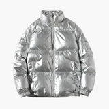 Men's Metallic Down Jacket with Hood