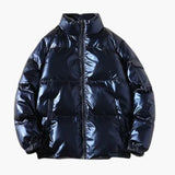Men's Metallic Down Jacket with Hood