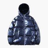 Men's Metallic Down Jacket with Hood