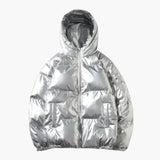 Men's Metallic Down Jacket with Hood