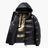 Men's Hooded Down Jacket with Side Pockets