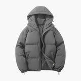 Unisex Hooded Down Jacket with Zipper Closure