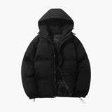 Unisex Hooded Down Jacket with Zipper Closure