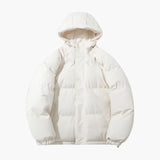 Unisex Hooded Down Jacket with Zipper Closure