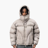 Men's down jacket with hood and zipper