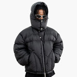 Men's down jacket with hood and zipper