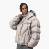 Men's down jacket with hood and zipper