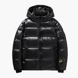 Men's down jacket with zip closure