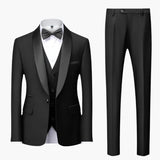Men's tuxedo set with shawl collar jacket and vest