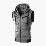 Men's Sleeveless Hoodie Vest with Zip