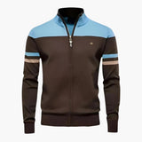 Men's vest with stand-up collar and zip closure