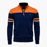 Men's vest with stand-up collar and zip closure