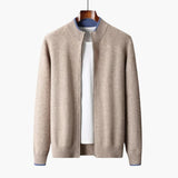 Men's zip-up vest with ribbed collar and straight hem