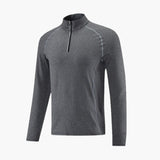 Men's training top with half zip and stand-up collar