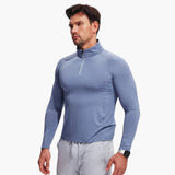 Men's training top with half zip and stand-up collar
