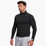 Men's training top with half zip and stand-up collar