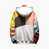 Colorblock hoodie for men with adjustable hood and front pocket