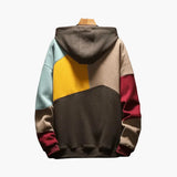 Colorblock hoodie for men with adjustable hood and front pocket