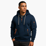 Hoodie for men with zippered pockets and adjustable hood
