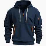 Hoodie for men with zippered pockets and adjustable hood