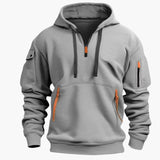 Hoodie for men with zippered pockets and adjustable hood