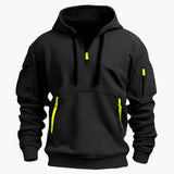 Hoodie for men with zippered pockets and adjustable hood