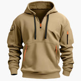 Hoodie for men with zippered pockets and adjustable hood