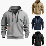 Hoodie for men with zippered pockets and adjustable hood