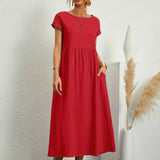 Robe Légère En Coton Doux Avec Poches