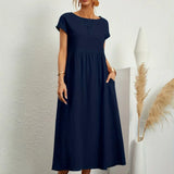 Robe Légère En Coton Doux Avec Poches