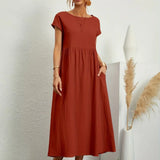 Robe Légère En Coton Doux Avec Poches