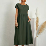 Robe Légère En Coton Doux Avec Poches