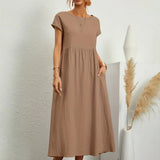 Robe Légère En Coton Doux Avec Poches